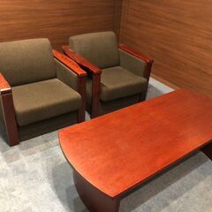 【受け渡し者決定済】【5月末まで】応接セット　会社移転に伴いお譲りいたします。　取りに来ていただける方限定でお願い致します。の画像