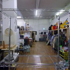 メタルラック 3段 ハンガーラック 幅90×奥45×高178cm スチールラック アルミラック 収納 家具 札幌市 厚別区の画像
