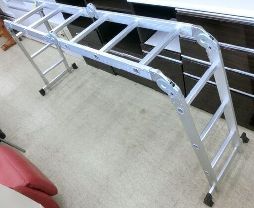 【訳アリ格安】多機能はしご 脚立/足場台 アルミ製 約3.7mステップ作業足場 札幌市西区