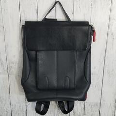 【美品】D.KELLY ディーケリー リュックサック バックパック レザー ブラック 大容量 ロゴマーク メンズの画像