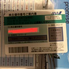 ANA株主優待券二枚あります。