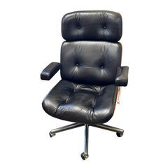 23T147_ジD giroflex 本革張り ハイバックチェア パサール 肘付 椅子 役員 PLUS ジロフレックスの画像