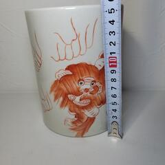 中国古玩　中国古美術　同治年製 陳連盛作　赤絵唐獅子漢詩紋器 陶器の画像