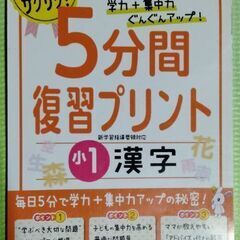 【小1】【漢字】毎日さくさく 5分間復習プリント