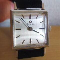 オメガ　レディース腕時計　手巻き オメガ☆レディース 腕時計 手巻き pt950 レザーベルト☆OMEGA