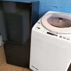 お買い得セットその2 ニトリ NTR-106BK 2ドア冷蔵庫 2021年製・シャープ ES-TX8A-P 全自動洗濯機 ピンクカラー 8.0Kg 2016年製  2点セット