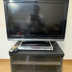 32型TV REGZA DVDプレーヤーTV台セット差し上げます...