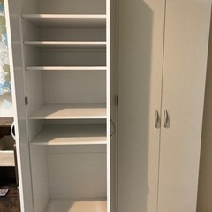 壁面収納キャビネット 2台 / 高さ190cm 幅60cm 棚板各6枚の画像