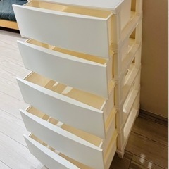 衣類収納タンス（プラスチック製）54×40×106.5の画像