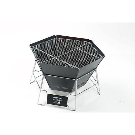 キャンプグッズ　ヘキサステンレスファイアグリル