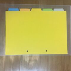 [事務用品]B5サイズ・[A-one]フリーラベルシール20シート＆[KINGJIM]カラーインデックスB5縦2穴・5山★引き取り送料0円★未使用分★保管傷ありの画像