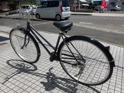【27インチ自転車】変速なし　前後タイヤ、前かご、サドル新品❗️若林自転車　膳所店　SALE❗️