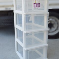 激安 先着順♪ DCM 4段 スリムチェスト 収納ケース W30...