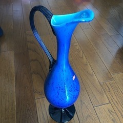 イタリア　インテリア　大きい花瓶　　箱入り　ブルー　新品