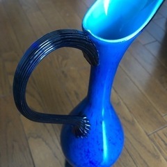 お値下げ　イタリア　インテリア　大きい花瓶　　箱入り　ブルー　新品の画像