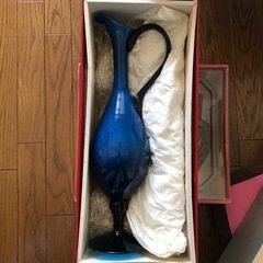 お値下げ　イタリア　インテリア　大きい花瓶　　箱入り　ブルー　新品の画像