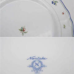 ss5062　ノリタケ　プレート　21cm　4枚セット　チンツ果物画　Noritake　平皿　小皿　フルーツ柄　白地　洋食器　デザート皿　パン皿　ケーキ　サラダ　店舗用　業務用の画像