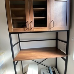 【中古品】ヴィンテージテイストのごみ箱上ラック ワイド ニトリ の画像