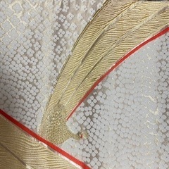 袋帯 表：鳳凰 金糸 白、裏地：朱色の画像