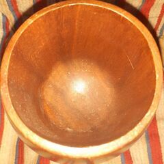 🍍ハワイ土産 木彫りのカップ パイナップル柄 ハンドメイド 1点物 レトロの画像