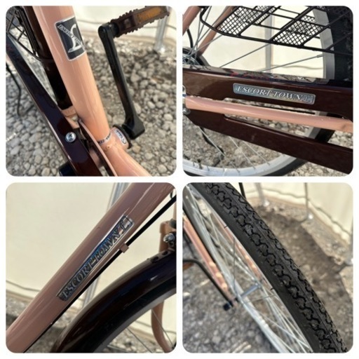 自転車　26インチ　エスコートタウン　シャインオレンジ