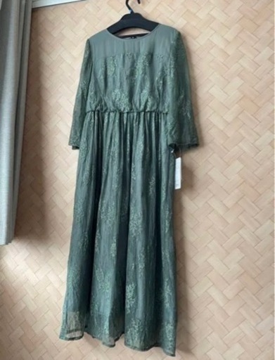[新品・未使用]kana パーティドレス(緑) Aラインドレス　レース