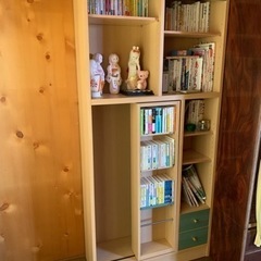 本棚　(スライド棚及び小引出し付)