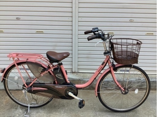 76 パナソニック新機種電動アシスト自転車viviSTYLE26インチ　ピンクボディー