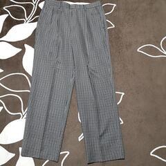 (お譲りします)スーツ　メンズ　ジャケットズボンセット紺色チェックの画像