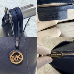 マイケルコース MICHAEL KORS トートバッグ   ネイビー A4可の画像
