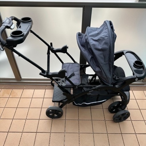 カトージ 二人乗りベビーカー 二人でゴーDX(専用レインカバー付き)