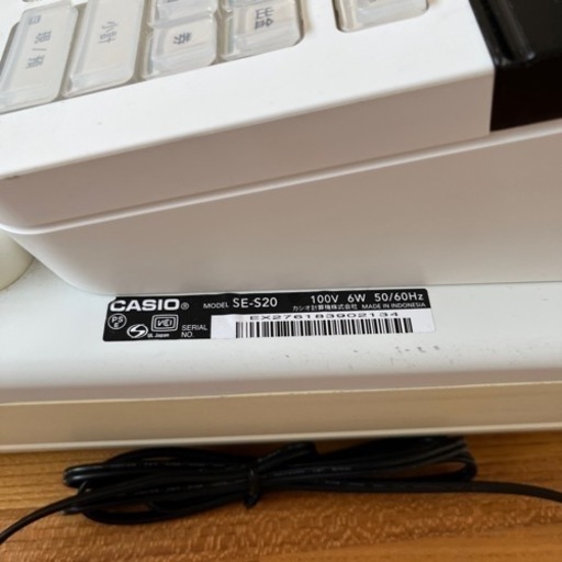 【電子レジスター】CASIO SE-S20 (税率10%対応) 鍵付き 動作品