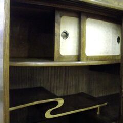 水屋箪笥 茶箪笥 幅91×奥35×高166cm アンティーク 昭和レトロ 古民家 家具 収納 札幌市 厚別区の画像