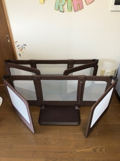 日本育児　おくだけとおせんぼ 2個セット　スマートワイド　ブラウン　ベビーゲート