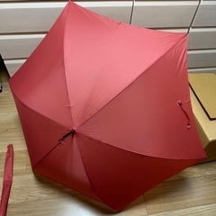スリム長傘☆軽量無地袋付き☆ピンクホワイトの画像