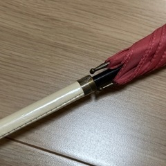 スリム長傘☆軽量無地袋付き☆ピンクホワイトの画像