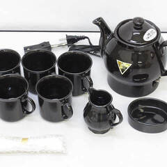 ss5070　未使用品　コーヒーポット＆マグセット　ダークブラウ...