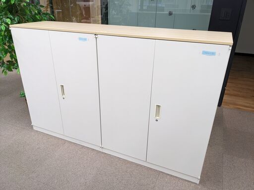 オフィスキャビネット　白×ウッド　★引き取り限定(東陽町)★