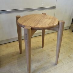 【愛知店舗】モデルルーム・展示品★　スツール　タモ材　ラウンド　...