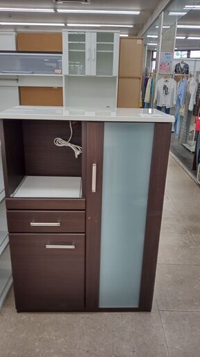 ★ジモティ割あり★ NITORI レンジ台 ブラウン H115×D40×W80 クリーニング済み TJ922
