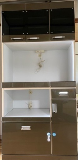 食器棚 茶色 グロス