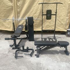 【直接引取限定】トレーニング器具 まとめ売り ベンチプレス トレ...