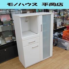 ニトリ ミドルレンジボード 幅80×奥40×高115cm 白エナメル コンセント付き 食器棚 キッチンボード 札幌市 清田区 平岡