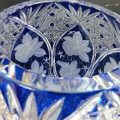 □POLONIA ポロニア クリスタルガラス 花瓶 30.5cm ポーランド製 瑠璃