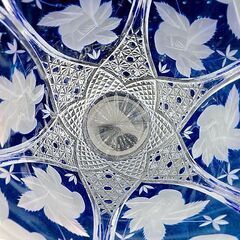 □POLONIA ポロニア クリスタルガラス 花瓶 30.5cm ポーランド製 瑠璃