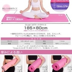 【受付終了】【厚さ15mm】【185×80】ヨガマット　トレーニングマットの画像