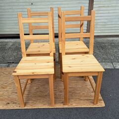 IKEA イケア IVAR ダイニングチェア 4脚セット 木製 ...