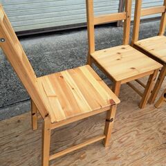 IKEA イケア IVAR ダイニングチェア 4脚セット 木製 パイン材 幅38cm×奥行48cm×高さ96cm（座高45cm） の画像