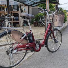 miyata lilly 26インチ　電動自転車　鍵、バッテリー、充電器あり　ワインレッド
　埼玉県狭山市引取限定