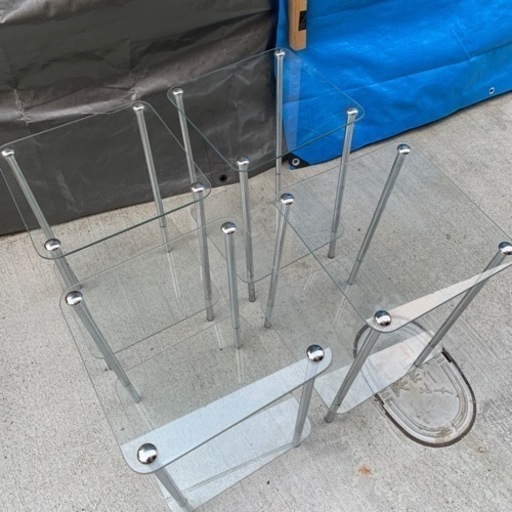 ガラスラック長方形 サイドテーブル ガラスラック 長方形 ガラス ラック ガラステーブル シンプル キレイめ スタイリッシュ